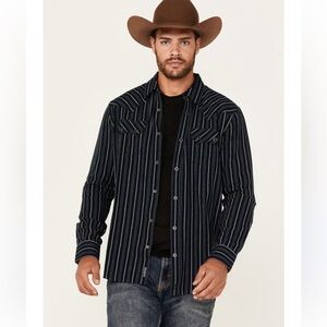 MOONSHINE SPIRIT MEN'S RECORD DEAL STRIPED LONG SLEEVE SNAP WESTERN SHIRT XXL